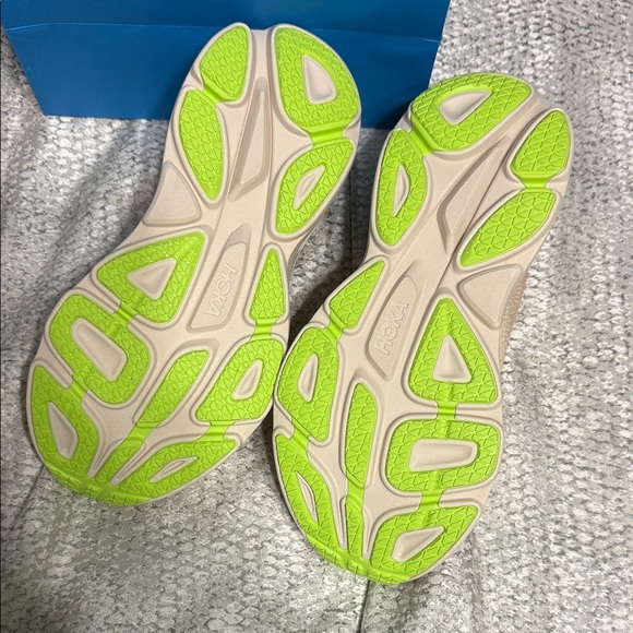 Hoka Bondi 8 - size 9.5 WIDE - Women's Beige and Neon Green Athletic Shoes - Picture 3 of 8